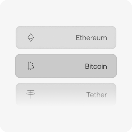 Choose token and payment method