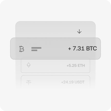 Receive your crypto instantly