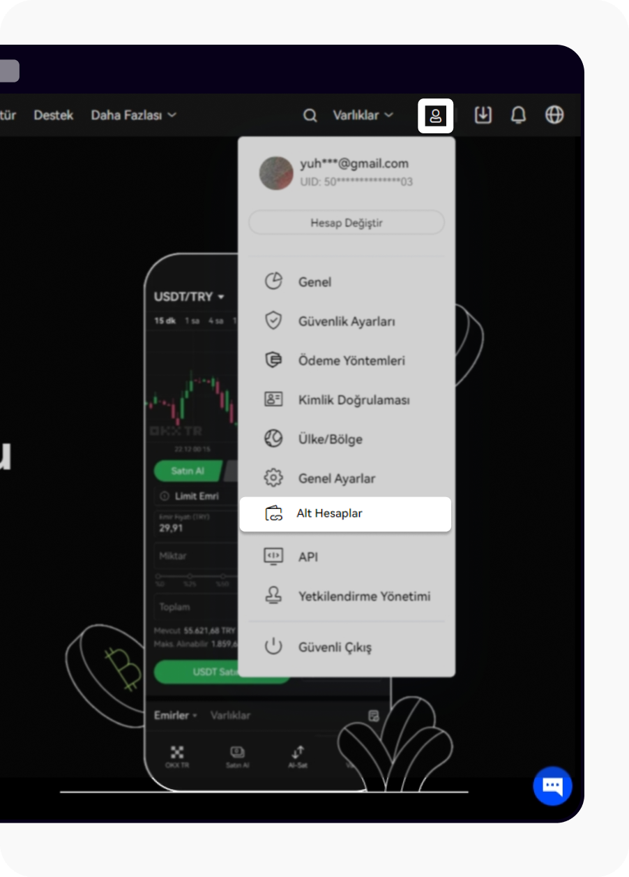CT-web-account-profile subaccount tr