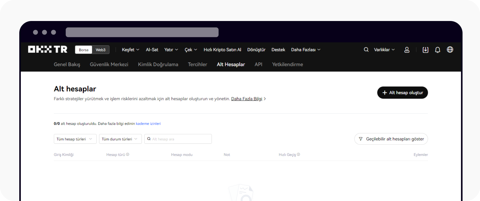 CT-web-account-subaccount tr